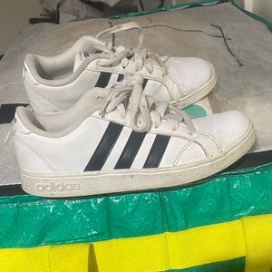 Adidas Classic White Sneakers with Black Stripes